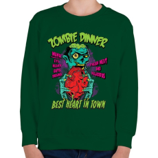 PRINTFASHION Zombi vacsi - Gyerek pulóver - Sötétzöld