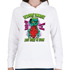 PRINTFASHION Zombi vacsi - Női kapucnis pulóver - Fehér női pulóver, kardigán