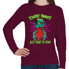 PRINTFASHION Zombi vacsi - Női pulóver - Bordó női pulóver, kardigán