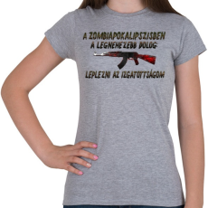 PRINTFASHION Zombiapokalipszis - Női póló - Sport szürke