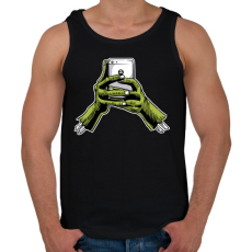 PRINTFASHION Zombie és a telefon - Férfi atléta - Fekete