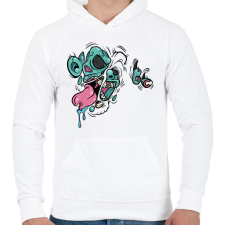 PRINTFASHION Zombie - Férfi kapucnis pulóver - Fehér férfi pulóver, kardigán