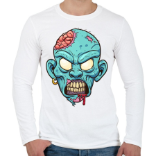 PRINTFASHION Zombie from the hood - Férfi hosszú ujjú póló - Fehér férfi póló