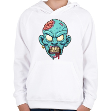 PRINTFASHION Zombie from the hood - Gyerek kapucnis pulóver - Fehér