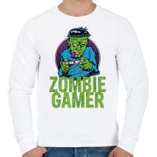 PRINTFASHION Zombie gamer - Férfi pulóver - Fehér férfi pulóver, kardigán