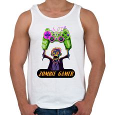 PRINTFASHION Zombie Gamer (Konzol) - Férfi atléta - Fehér
