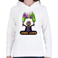 PRINTFASHION Zombie Gamer (Konzol) - Női kapucnis pulóver - Fehér női pulóver, kardigán