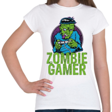 PRINTFASHION Zombie gamer - Női póló - Fehér