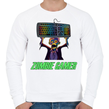 PRINTFASHION Zombie Gamer (PC) - Férfi pulóver - Fehér férfi pulóver, kardigán