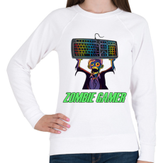 PRINTFASHION Zombie Gamer (PC) - Női pulóver - Fehér