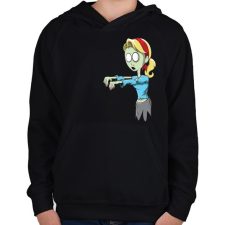 PRINTFASHION Zombie girl - Gyerek kapucnis pulóver - Fekete gyerek pulóver, kardigán