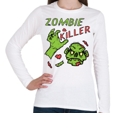 PRINTFASHION Zombie Killer - Női hosszú ujjú póló - Fehér női póló