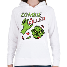 PRINTFASHION Zombie Killer - Női kapucnis pulóver - Fehér