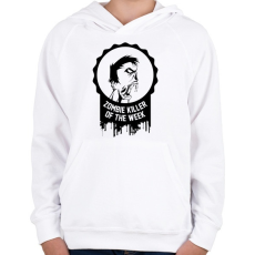PRINTFASHION Zombie killer of the week - Gyerek kapucnis pulóver - Fehér