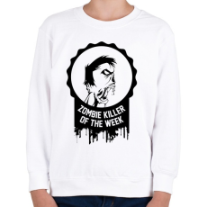PRINTFASHION Zombie killer of the week - Gyerek pulóver - Fehér