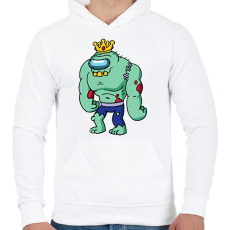 PRINTFASHION Zombie king - Férfi kapucnis pulóver - Fehér