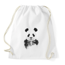 PRINTFASHION Zombie panda - Sportzsák, Tornazsák - Fehér tornazsák