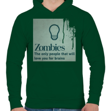 PRINTFASHION Zombies - Férfi kapucnis pulóver - Sötétzöld férfi pulóver, kardigán