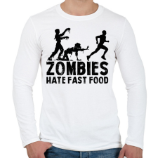 PRINTFASHION Zombies hate - Férfi hosszú ujjú póló - Fehér férfi póló