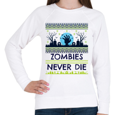 PRINTFASHION Zombies Never Die - Női pulóver - Fehér női pulóver, kardigán