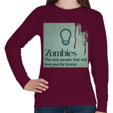 PRINTFASHION Zombies - Női pulóver - Bordó női pulóver, kardigán