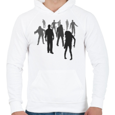 PRINTFASHION Zombik - Férfi kapucnis pulóver - Fehér férfi pulóver, kardigán