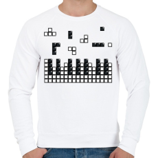 PRINTFASHION Zongora - Férfi pulóver - Fehér