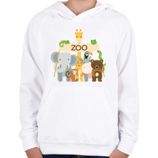 PRINTFASHION Zoo - Gyerek kapucnis pulóver - Fehér