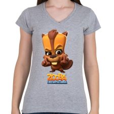 PRINTFASHION Zooba - Besty  - Női V-nyakú póló - Sport szürke női póló