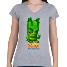 PRINTFASHION Zooba - Donna  - Női V-nyakú póló - Sport szürke női póló