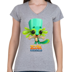 PRINTFASHION Zooba - Lizzy  - Női V-nyakú póló - Sport szürke