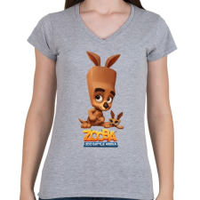 PRINTFASHION Zooba - Molly  - Női V-nyakú póló - Sport szürke női póló