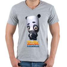 PRINTFASHION Zooba - Ollie  - Férfi V-nyakú póló - Sport szürke férfi póló