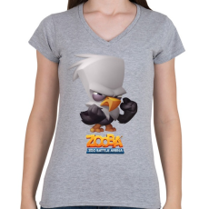 PRINTFASHION Zooba - Steve  - Női V-nyakú póló - Sport szürke