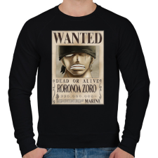 PRINTFASHION zoro körözési plakát (elmosott) - Férfi pulóver - Fekete férfi pulóver, kardigán