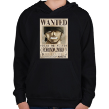 PRINTFASHION zoro körözési plakát (elmosott) - Gyerek kapucnis pulóver - Fekete gyerek pulóver, kardigán