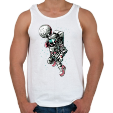 PRINTFASHION Zsákoló asztronauta - Férfi atléta - Fehér atléta, trikó