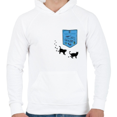 PRINTFASHION Zseb akvárium - Férfi kapucnis pulóver - Fehér