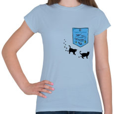 PRINTFASHION Zseb akvárium - Női póló - Világoskék