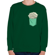 PRINTFASHION ZSEB-Dollár - Gyerek pulóver - Sötétzöld gyerek pulóver, kardigán