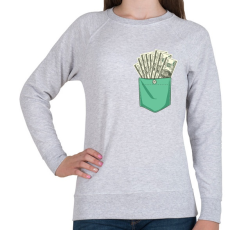PRINTFASHION ZSEB-Dollár - Női pulóver - Sport szürke