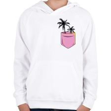 PRINTFASHION ZSEB-Pálma - Gyerek kapucnis pulóver - Fehér gyerek pulóver, kardigán