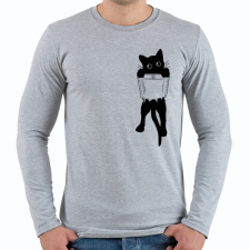 PRINTFASHION Zsebcica - Férfi hosszú ujjú póló - Sport szürke férfi póló