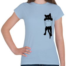 PRINTFASHION Zsebcica - Női póló - Világoskék női póló