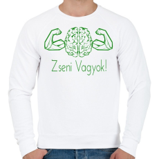 PRINTFASHION Zseni vagyok - Férfi pulóver - Fehér