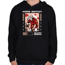 PRINTFASHION Zseniális teknős - Gyerek kapucnis pulóver - Fekete gyerek pulóver, kardigán