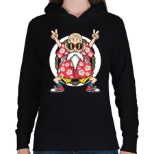 PRINTFASHION Zseniális teknős - Női kapucnis pulóver - Fekete női pulóver, kardigán