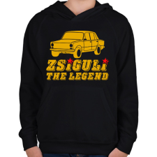 PRINTFASHION Zsiguli the legend - Gyerek kapucnis pulóver - Fekete gyerek pulóver, kardigán