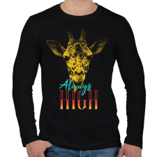 PRINTFASHION Zsiráf - Always High - Férfi hosszú ujjú póló - Fekete férfi póló