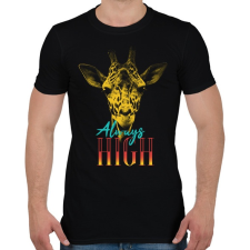 PRINTFASHION Zsiráf - Always High - Férfi póló - Fekete férfi póló